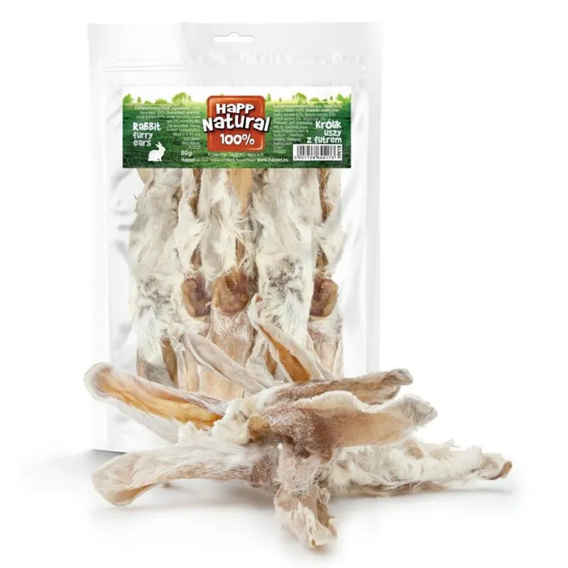 Królik uszy z futrem 100% naturalne, 80g Happet - obrazek 4